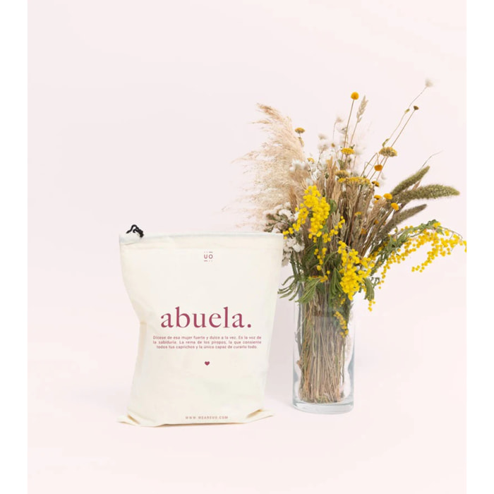 Bolsa tela regalo "Abuela. Definición" Granate