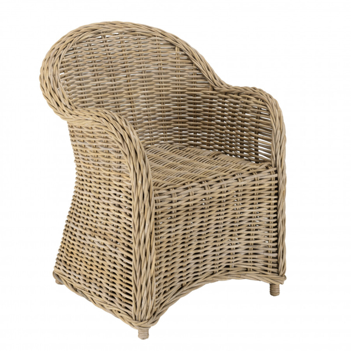 KALLY - Fauteuil en kubu avec coussin d'assise blanc