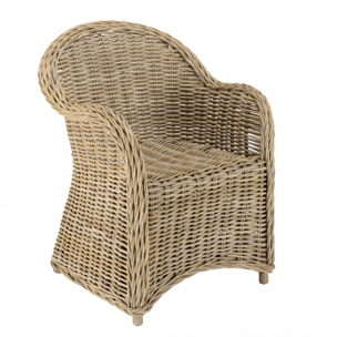 KALLY - Fauteuil en kubu avec coussin d'assise blanc