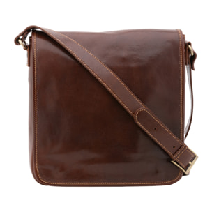 Borsa a tracolla  da uomo In Vera pelle Made in Italy 29x28x9 cm