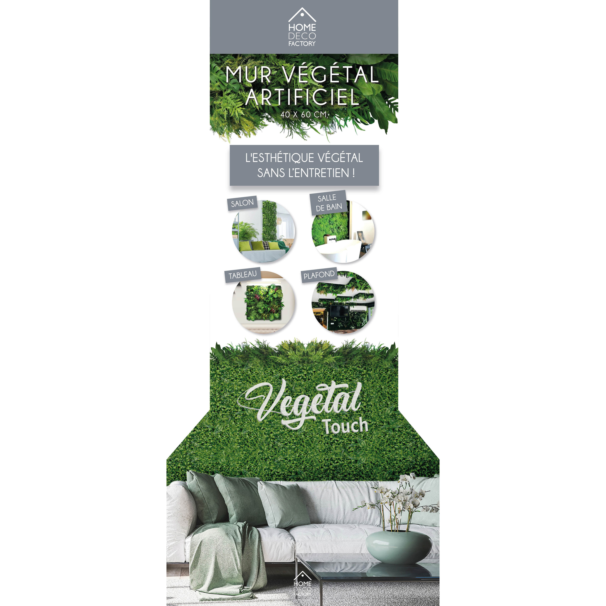 Mur Vegetal Artificiel 60x40cm