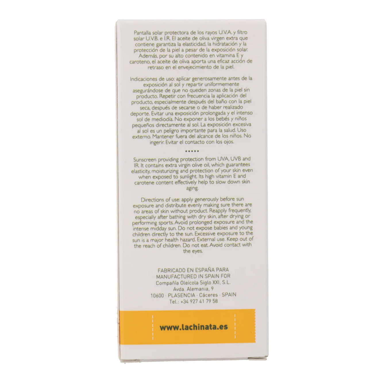 Leche Solar Protección Facial SPF50+ La Chinata 50 ml