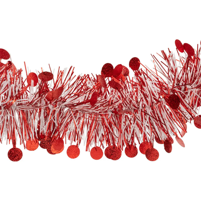 Guirlande de Noël pastille 100x4x2m rouge et blanc