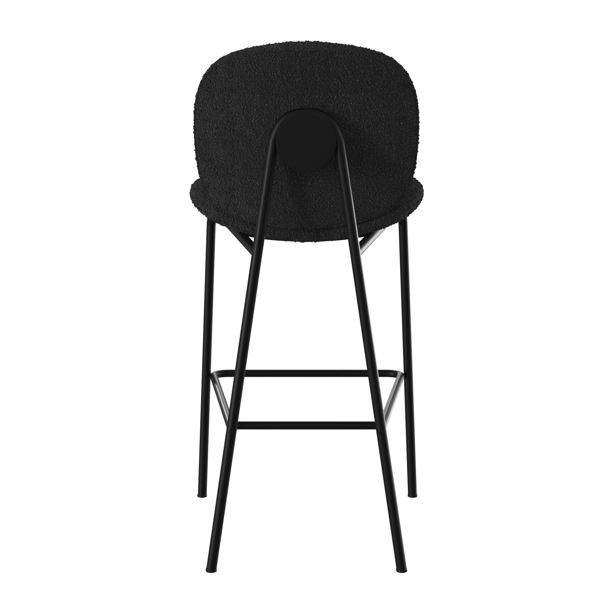 Lot de 2 chaises pour îlot central en tissu bouclé noir 63,5 cm - Iris