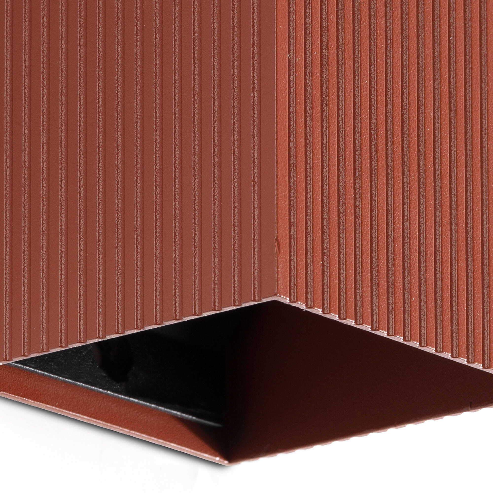 LUNE Aplique cuadrado estriado terracota