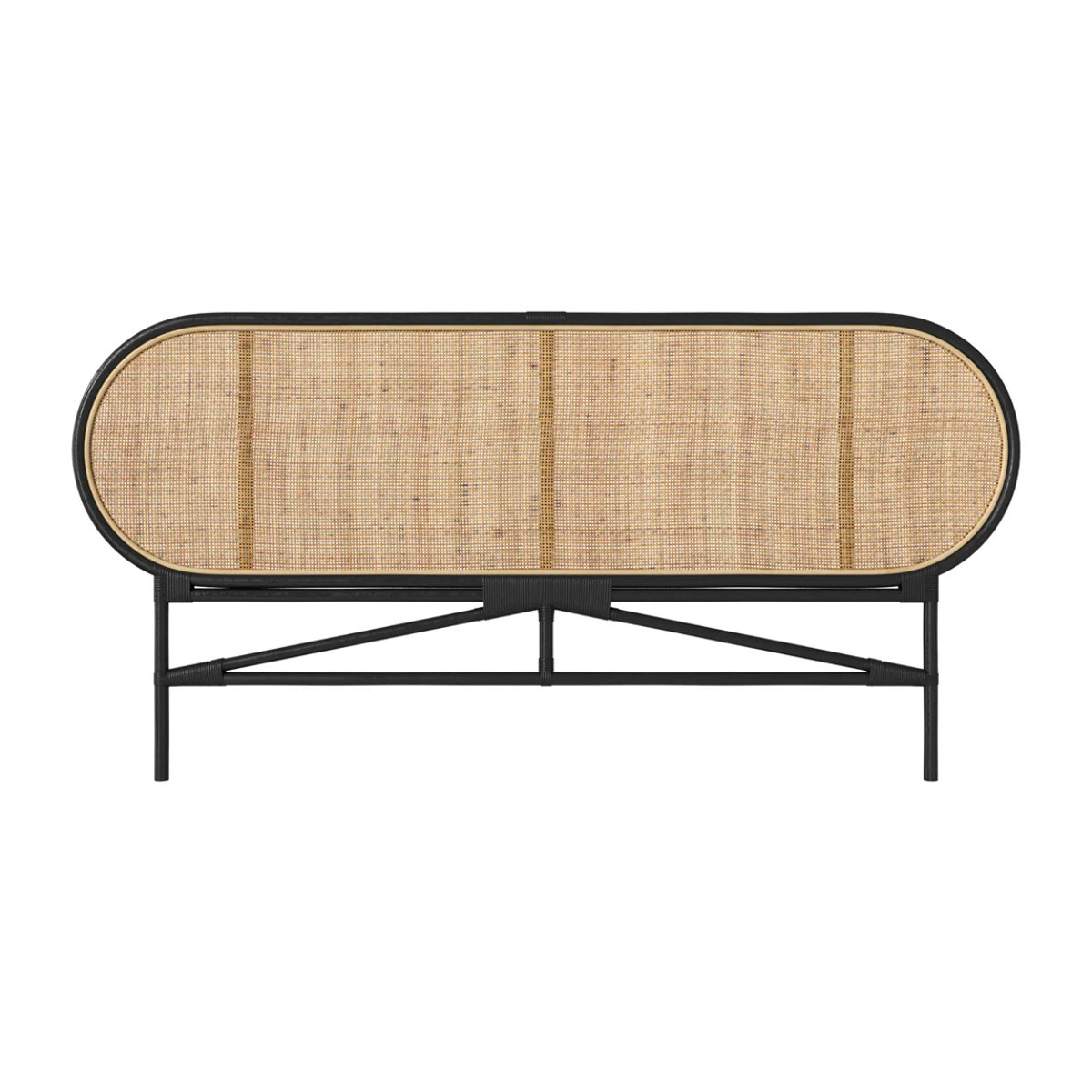 Tête de lit en rotin naturel et noir 160 cm - Navahino