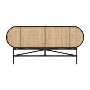 Tête de lit en rotin naturel et noir 160 cm - Navahino