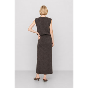Kocca - Gonna in maglia con motivo a trecce in misto lana Donna