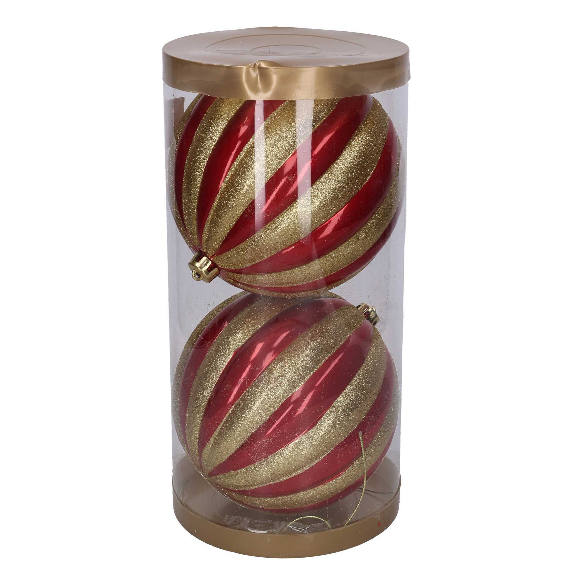 Palla di plastica confezione da 2 pezzi rosso e oro cm ø20