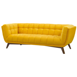 Canapé 3 places en velours jaune - Mona