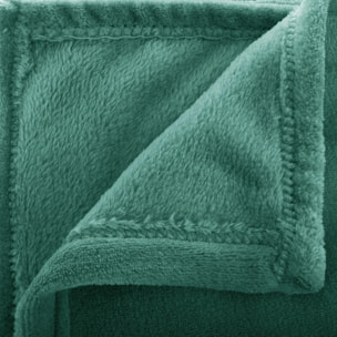 Plaid flanelle vert 180x230cm