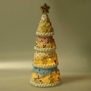 Albero in resina candy rosa con led cm11x11h27,5