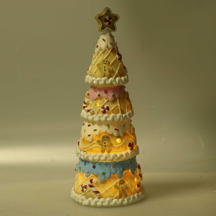 Albero in resina candy rosa con led cm11x11h27,5