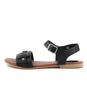 Sandalo Donna in pelle colore Nero