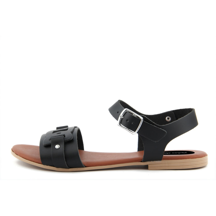 Sandalo Donna in pelle colore Nero