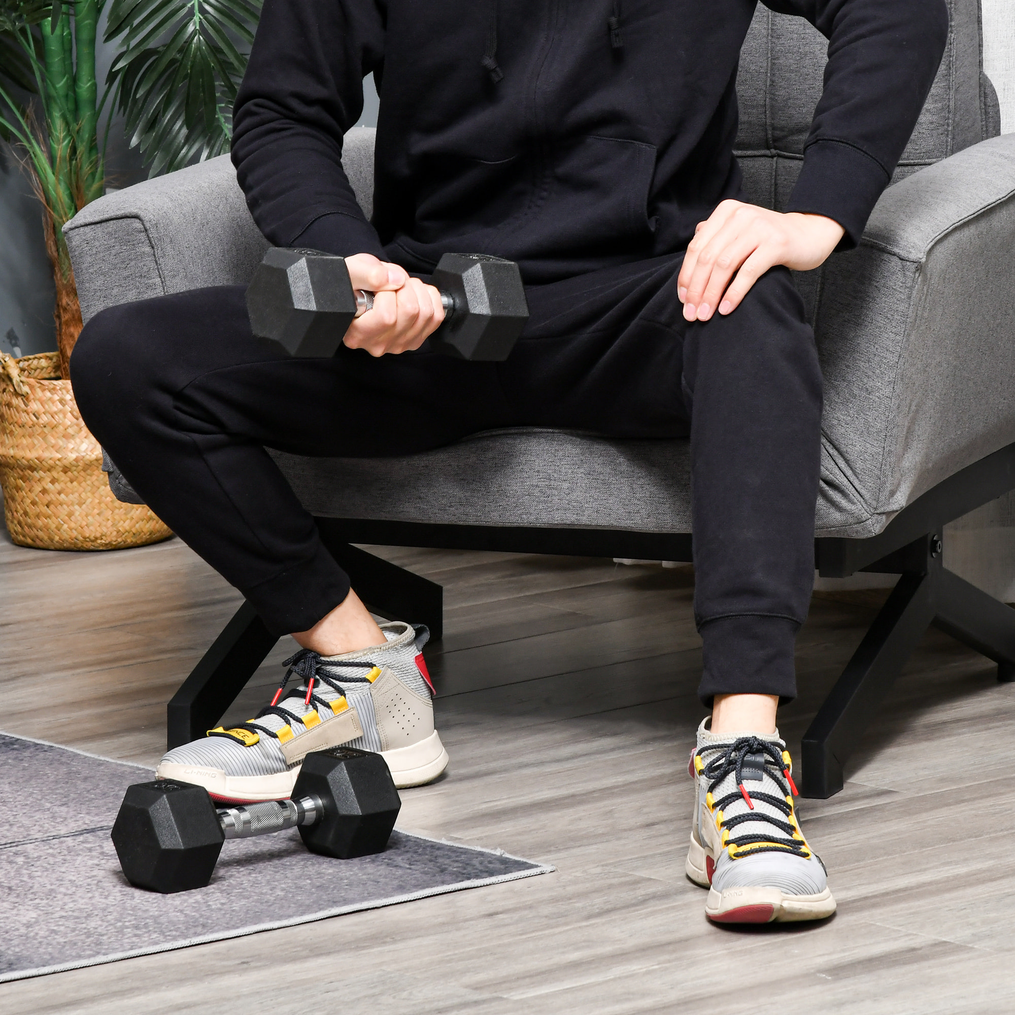 Juego de Mancuernas Hexagonales 2 x 5 kg Juego de Pesas con Barras de Conexión Kit de Entrenamiento de Fitness para Gimnasio en Casa