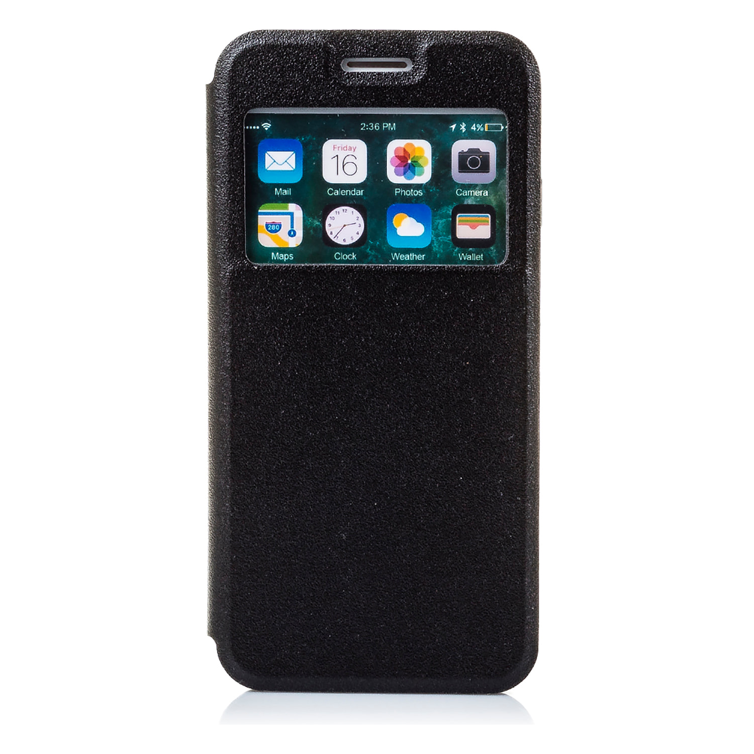 DAM CUSTODIA A LIBRO CON CHIUSURA MAGNETICA A FINESTRA Iphone 7/ Iphone 8 7x1x14 Cm. Colore nero