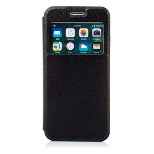 DAM CUSTODIA A LIBRO CON CHIUSURA MAGNETICA A FINESTRA Iphone 7/ Iphone 8 7x1x14 Cm. Colore nero