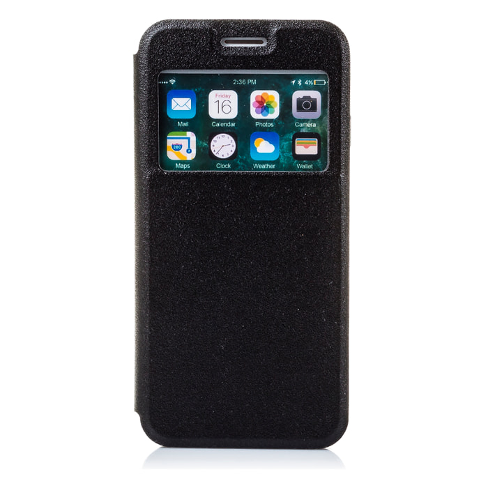 DAM CUSTODIA A LIBRO CON CHIUSURA MAGNETICA A FINESTRA Iphone 7/ Iphone 8 7x1x14 Cm. Colore nero