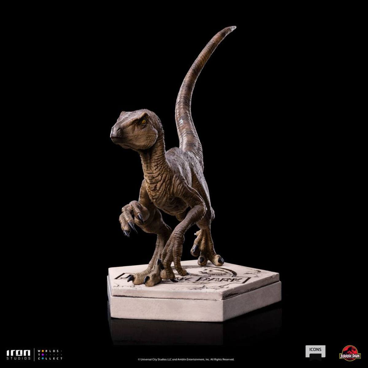 Jurassic World Icons Statua Velociraptor B 9 Cm Iron Studios