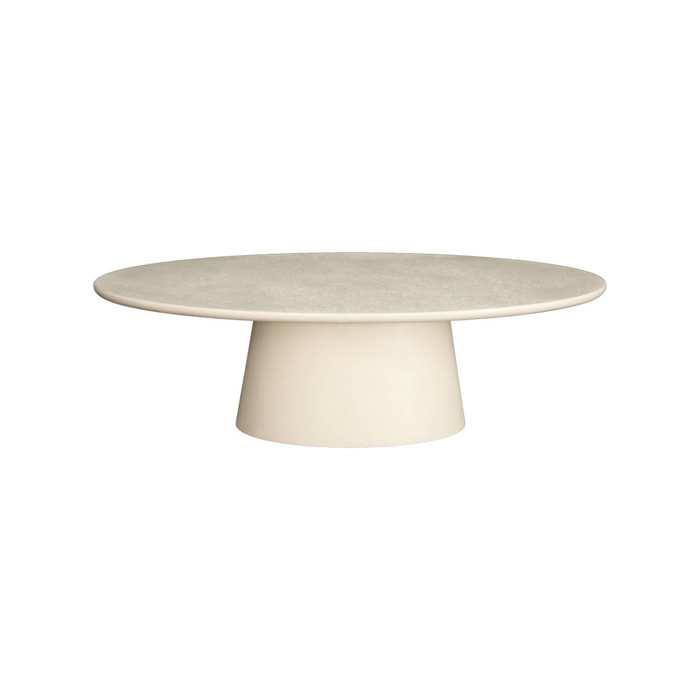 Table basse ovale finition effet béton NELL