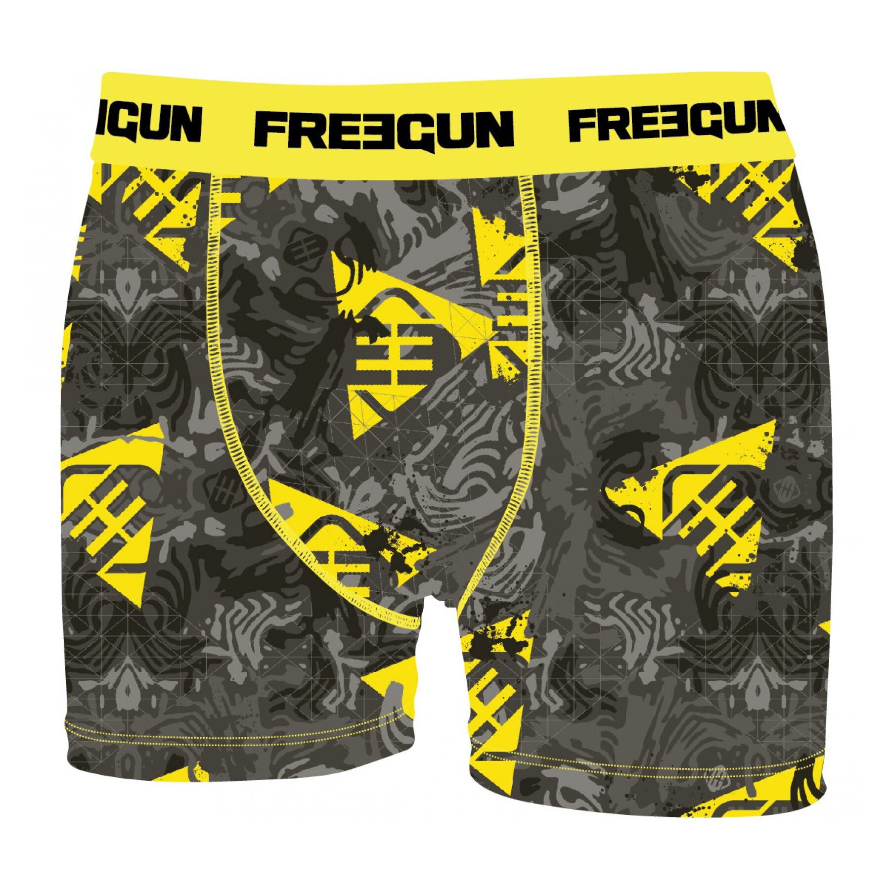 Calzoncillo boxer freegun color gris y amarillo para niño