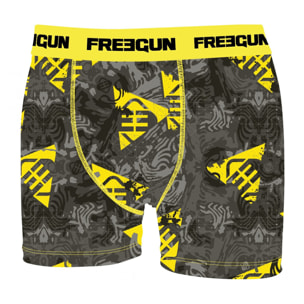 Calzoncillo boxer freegun color gris y amarillo para niño