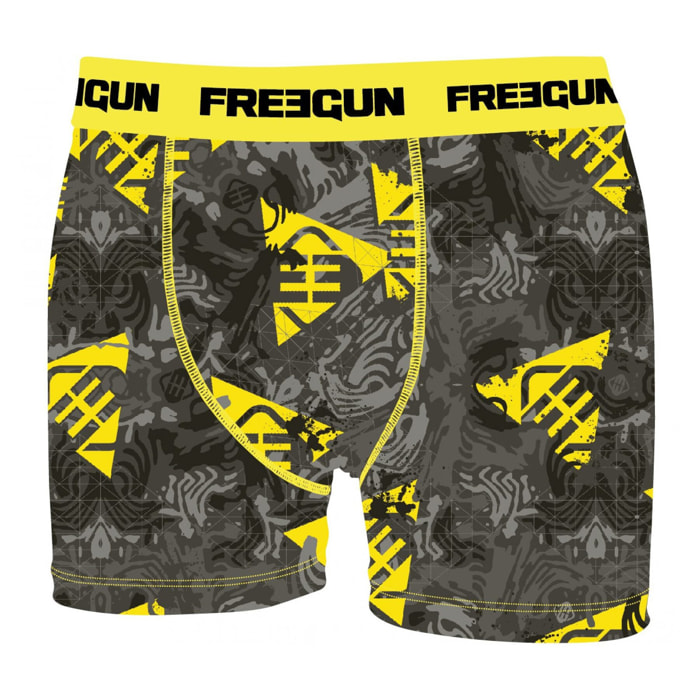 Calzoncillo boxer freegun color gris y amarillo para niño