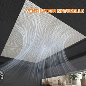 Terrarium design effet bois noir porte verre verrouillable 60x45x45cm