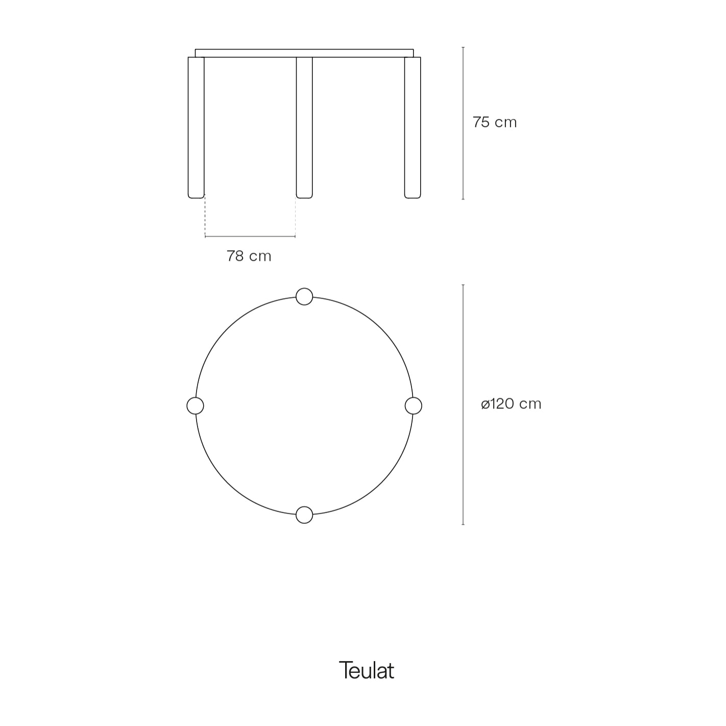 Mesa de comedor auxiliar Cep negro