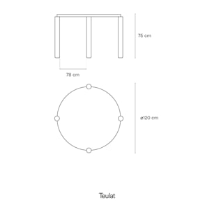 Mesa de comedor auxiliar Cep negro