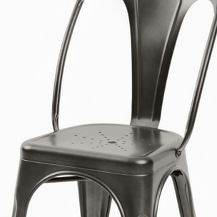 Pack 4 chaises en métal gris - Indus