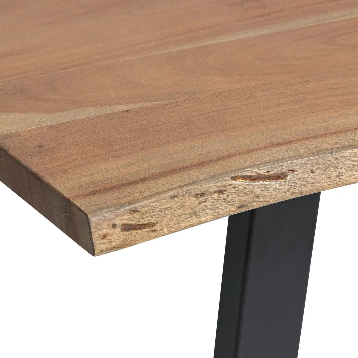 Table à manger "Skidal" en métal & acacia L200cm marron