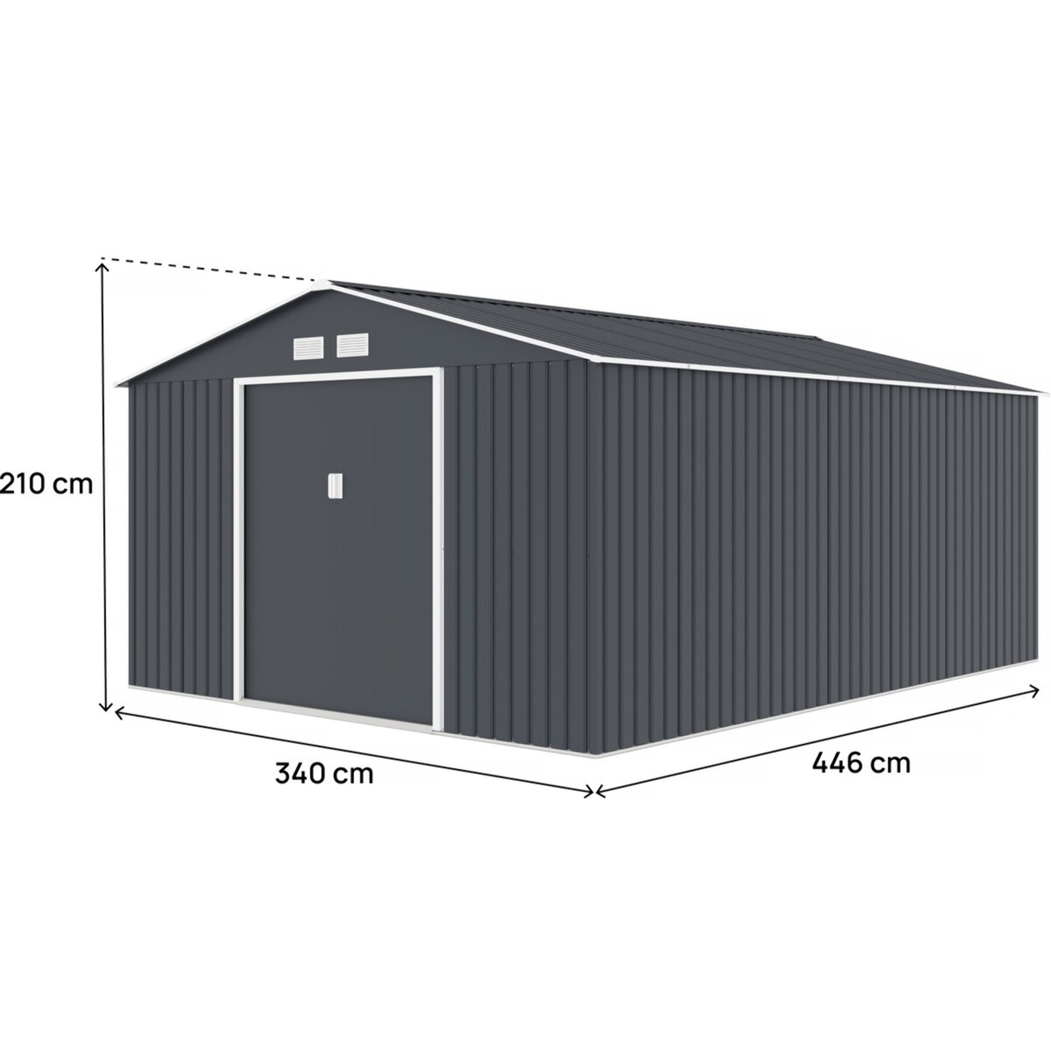 Abri de jardin métal "Vegas"- 15 m² - Gris