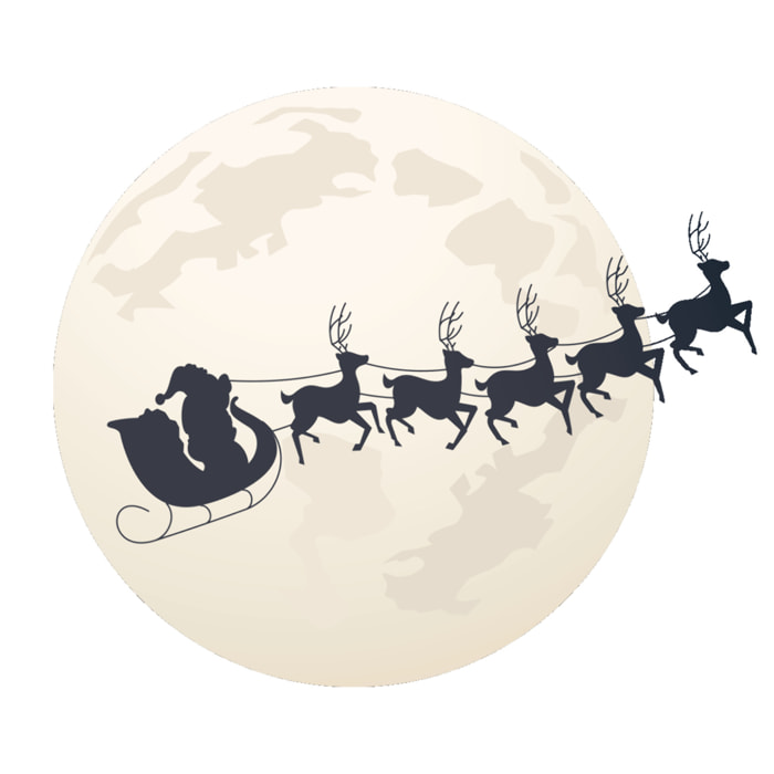 Sticker Noël père noël au clair de la lune - Autocollants stickers adhésifs noël - décoration fêtes