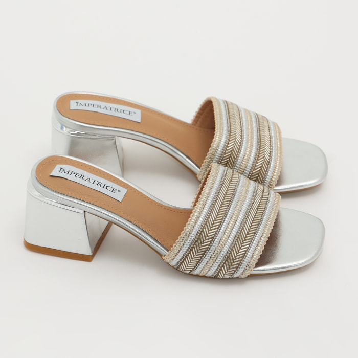 Sandali in simil pelle con tacco comodo quadrato