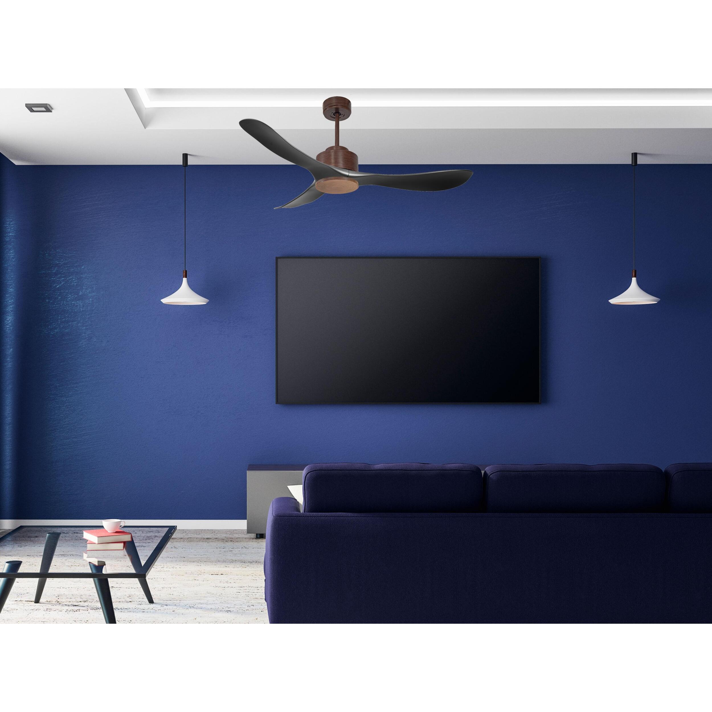 Ventilateur de plafond ø132 cm avec Wifi Réversible Hypersilence 40   W brun