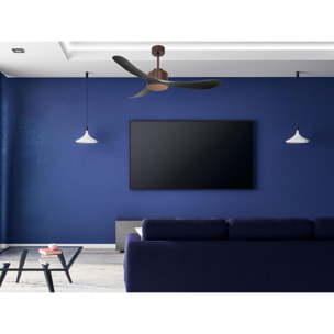 Ventilateur de plafond ø132 cm avec Wifi Réversible Hypersilence 40   W brun