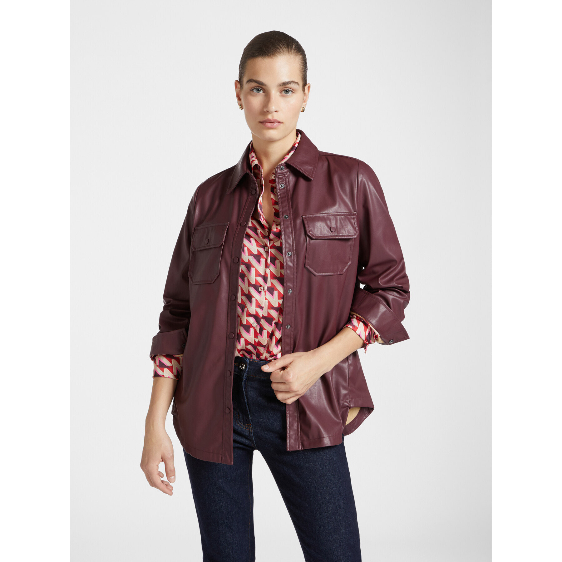 Elena Mirò - Camisa amplia - Burgundy