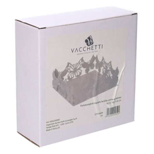 Portatovaglioli in metallo farfalla crema quadrato cm16,5x16,5h6