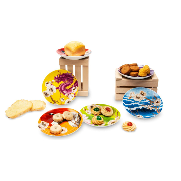 Set 6 piatti aperitivo in porcellana Excelsa – Fuji, Multicolore