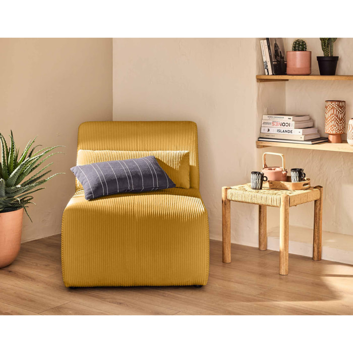 Onyx - fauteuil sans accoudoirs - en velours côtelé - Jaune