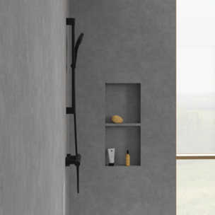 Mitigeur douche thermostatique Universal rond Noir mat