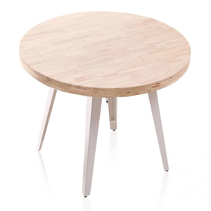 Mesa redonda fija Berg Roble - Blanco