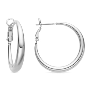 Pendientes de 28mm de diámetro acabados en rodio