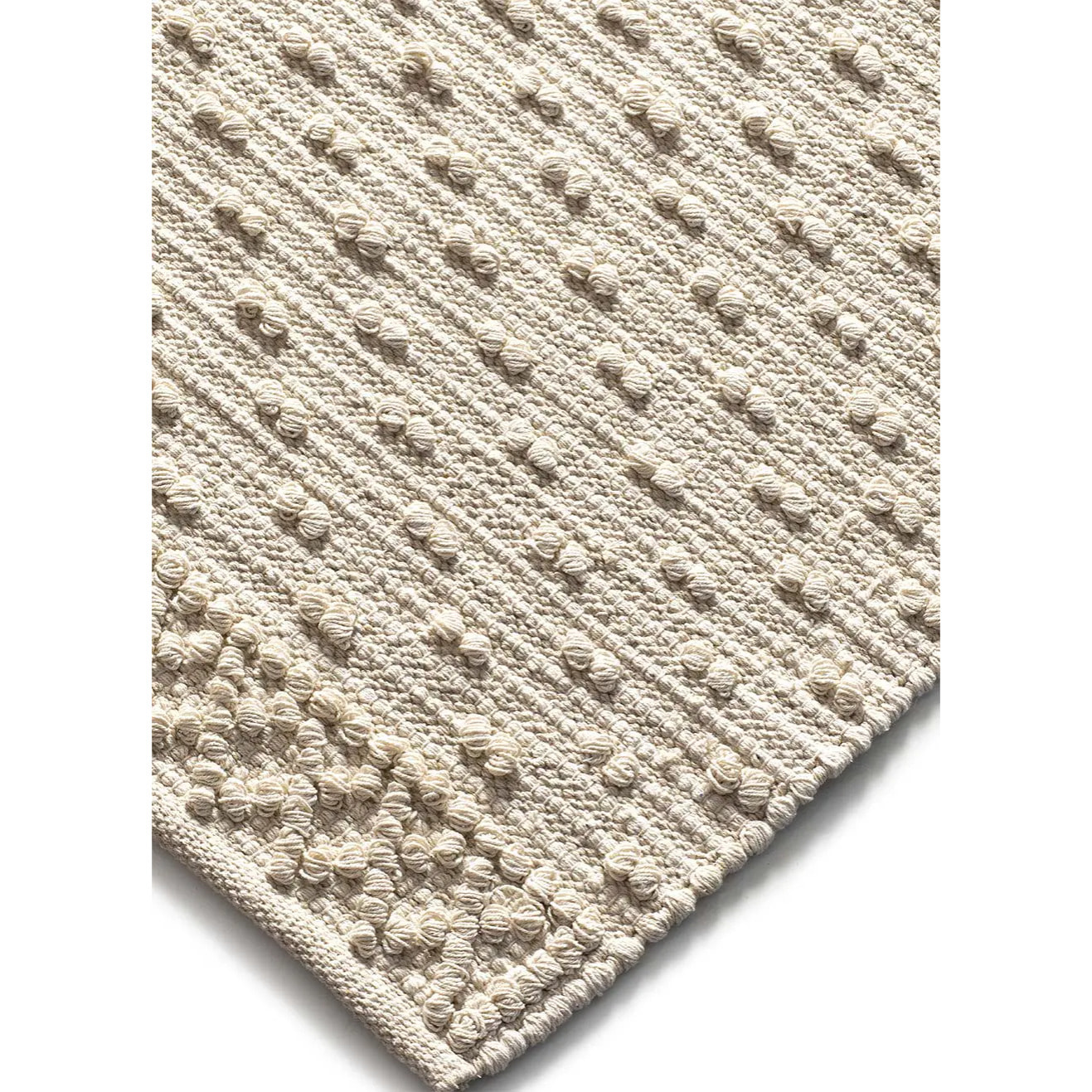 PAMUK Alfombra étnica algodón reciclado con relieve en crema, varias medidas disponibles