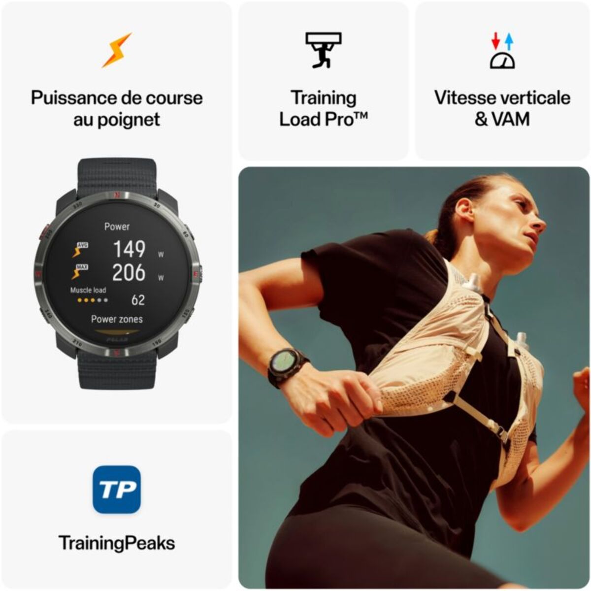 Montre sport POLAR Grit X2 Noir S-L