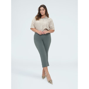 Fiorella Rubino - Pantalones Kick Flare en tejido elástico - Verde militare
