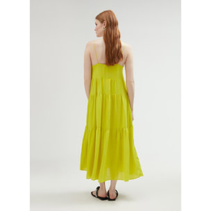 Vestito con spalline e volant