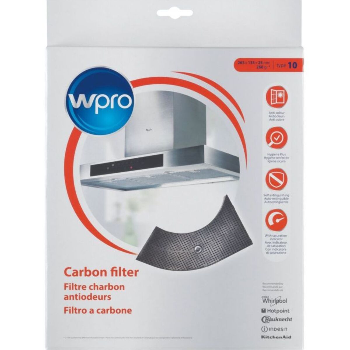 Filtre hotte WPRO CHF85/01